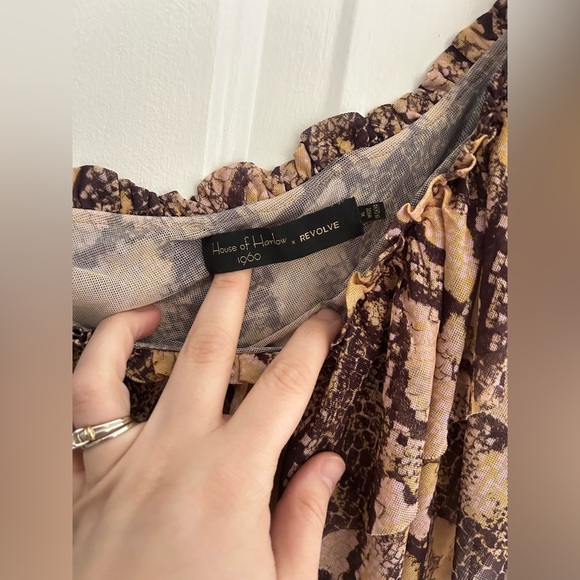 House of Harlow 1960 x REVOLVE • Python Print Mesh One Shoulder Dress Sz XL - Picture 7 of 11